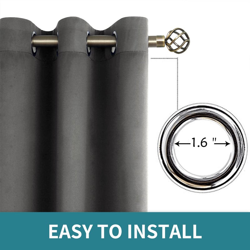 BGment Blackout Curtains - Grommet Thermal Insulated Room Darkening Bedroom and Living Room Curtain, Set of 2 Panels (42 x 72 Inch, Dark Grey) - Image 5
